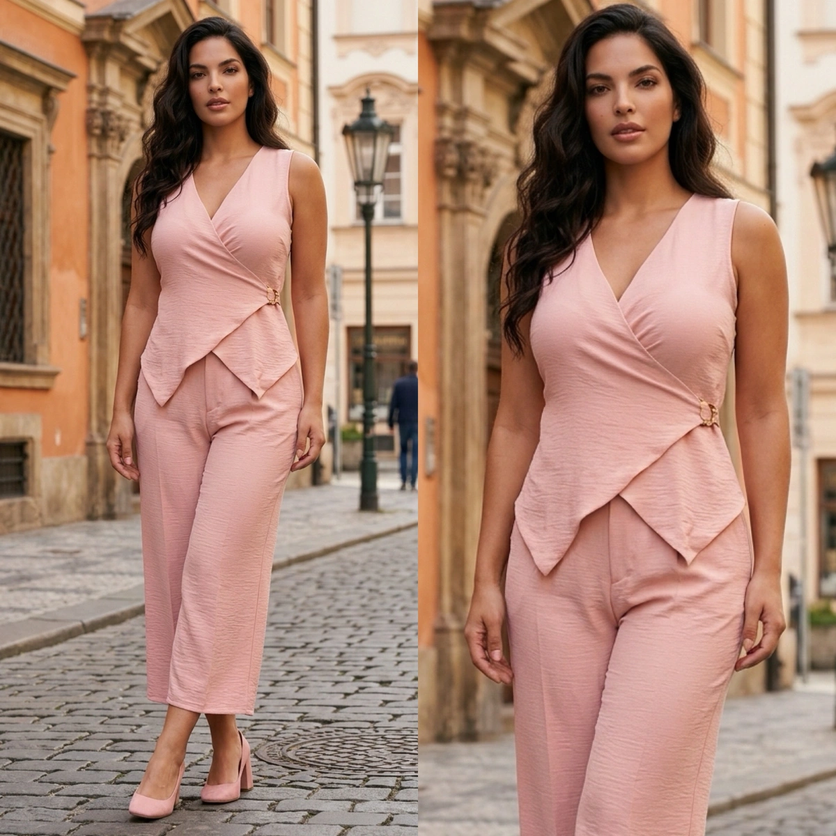 CONJUNTO CAPRI ROSA - Aura novias y fiesta