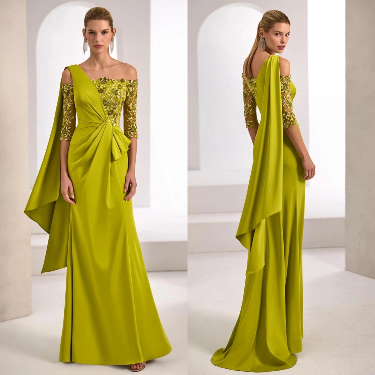 1J40 PISTACHO - Aura novias y fiesta